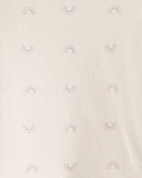 Baby Girl 4-Pack Unicorn Heart Print;Star Print Long-Sleeve Multipack Bodysuits - Navy Blue/White