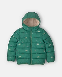 Boys Midweight Packable Puffer- Green