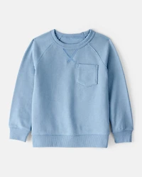 Toddler Boy Solid Fleece Long-Sleeve Sweatshirt - Blue