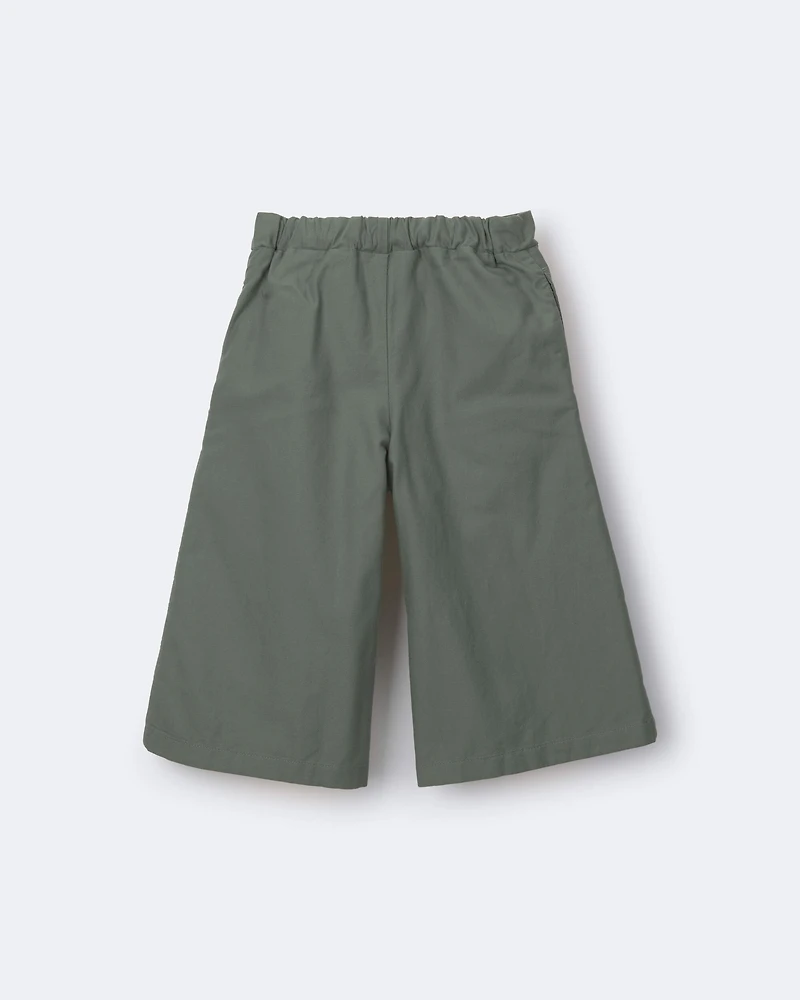 Toddler Girl Wide-Leg Drape Pant - Olive