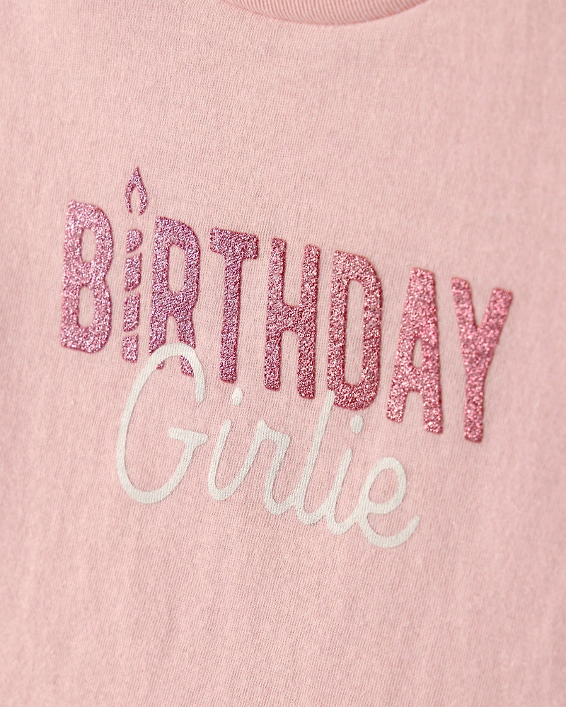 Toddler Girl 'Birthday Girlie' Graphic Tee - Pink