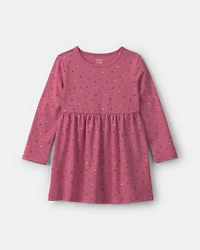 Toddler Girl Polka Dot Long-Sleeve Dress - Pink