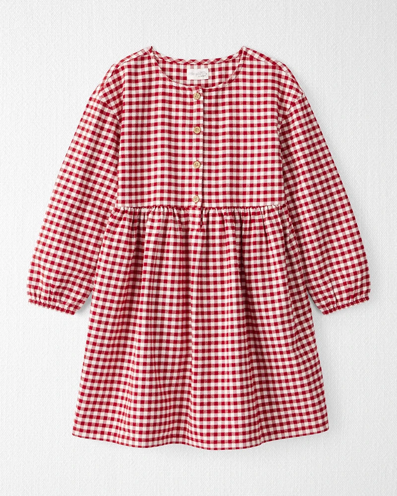 Girls Organic Cotton Flannel Dress