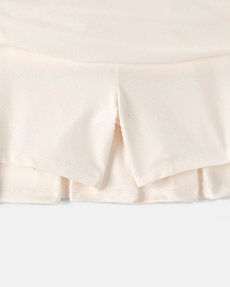 Girls Pleated Active Skort - White