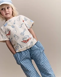Toddler Dolman Tee Baking Print - Cream