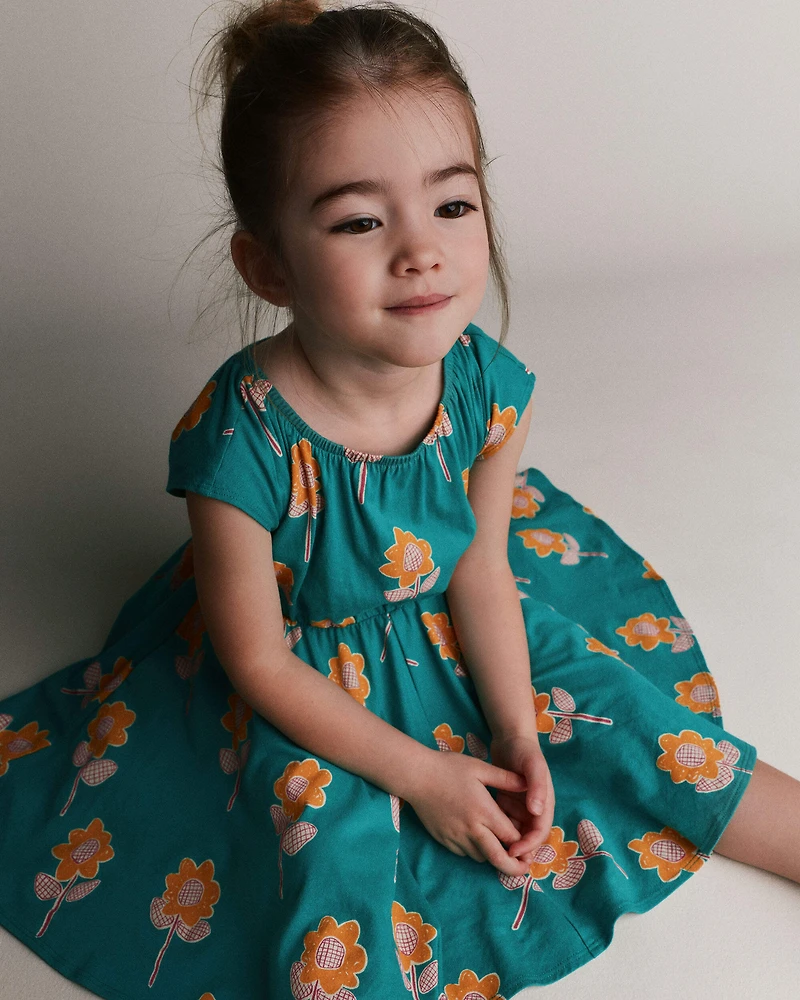 Toddler Girl Avenue Twirl™ Dress Floral Print - Green