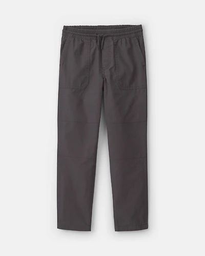 Boys Canvas Pull-On Pants - Grey