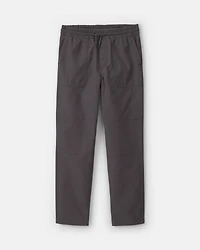 Boys Canvas Pull-On Pants - Grey