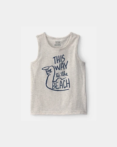 Toddler Boy 'This Way to the Beach' Graphic Tank - Grey
