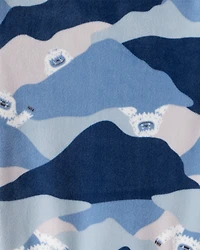 Toddler Boy Yeti Print DreamPlush Long-Sleeve Snug Fit 2-Piece Pajamas - Blue