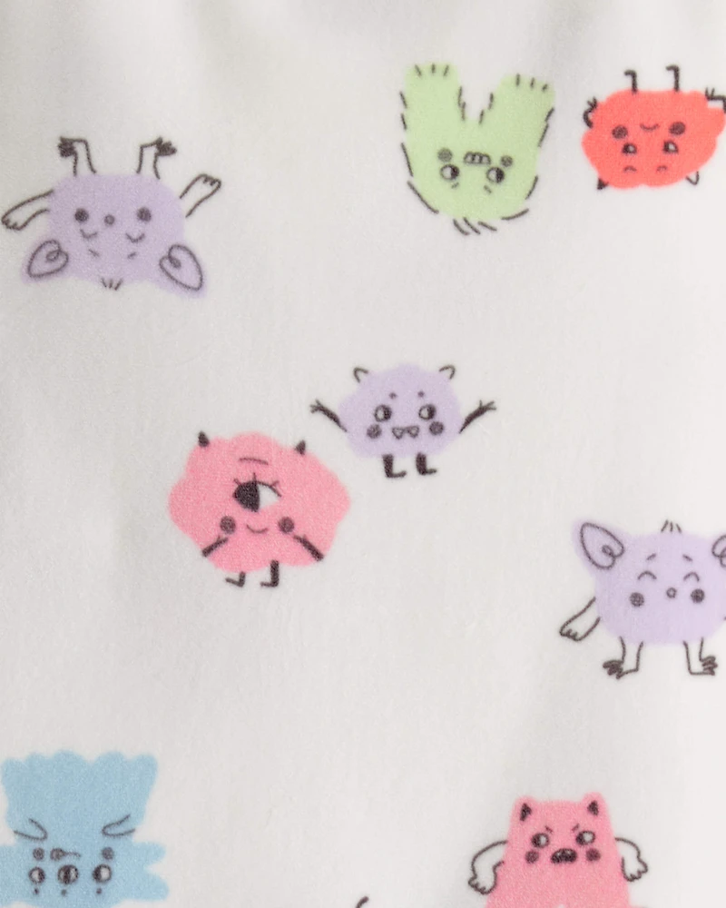 Toddler Girl Monster DreamPlush Long-Sleeve Snug Fit 2-Piece Pyjamas - Ivory