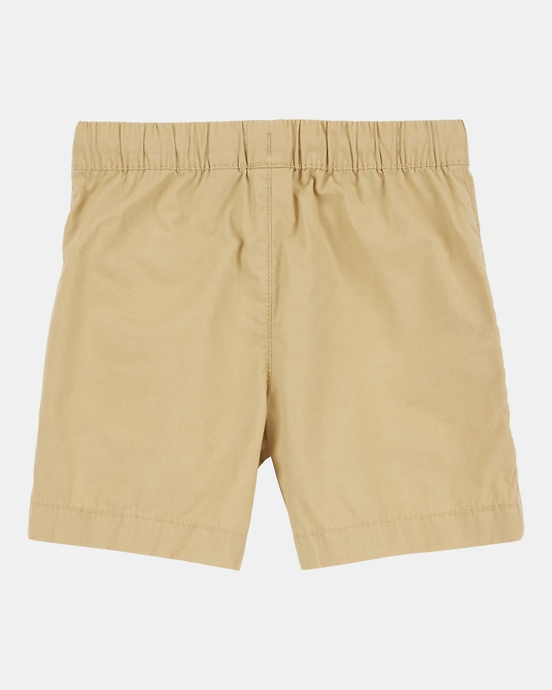 Boys Pull-On Poplin Shorts - Khaki