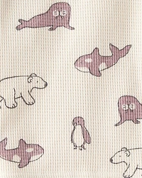Baby Waffle Knit Pyjamas Made with Organic Cotton Artic Friends Print