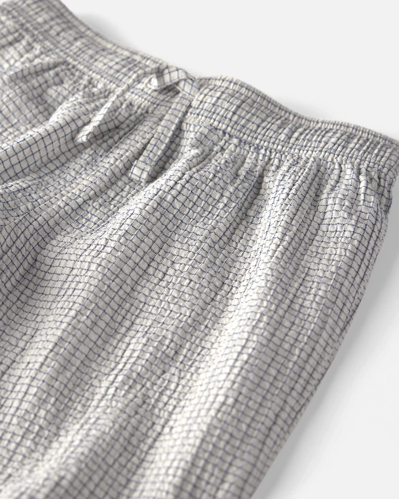 Boys 2-Piece Organic Cotton Seersucker Gauze Top & Short Set