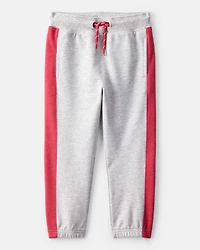 Toddler Boy Striped French Terry Joggers - Gray