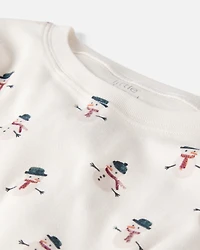 Kid Organic Cotton Snowman Print Pyjamas
