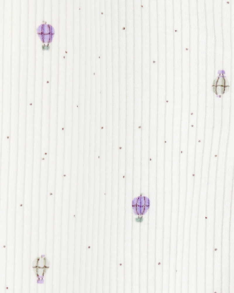 Baby Girl Air Balloon 2-Way Zipper Textured Sleeper