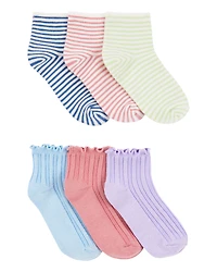 Girls 6-Pack Ankle Socks