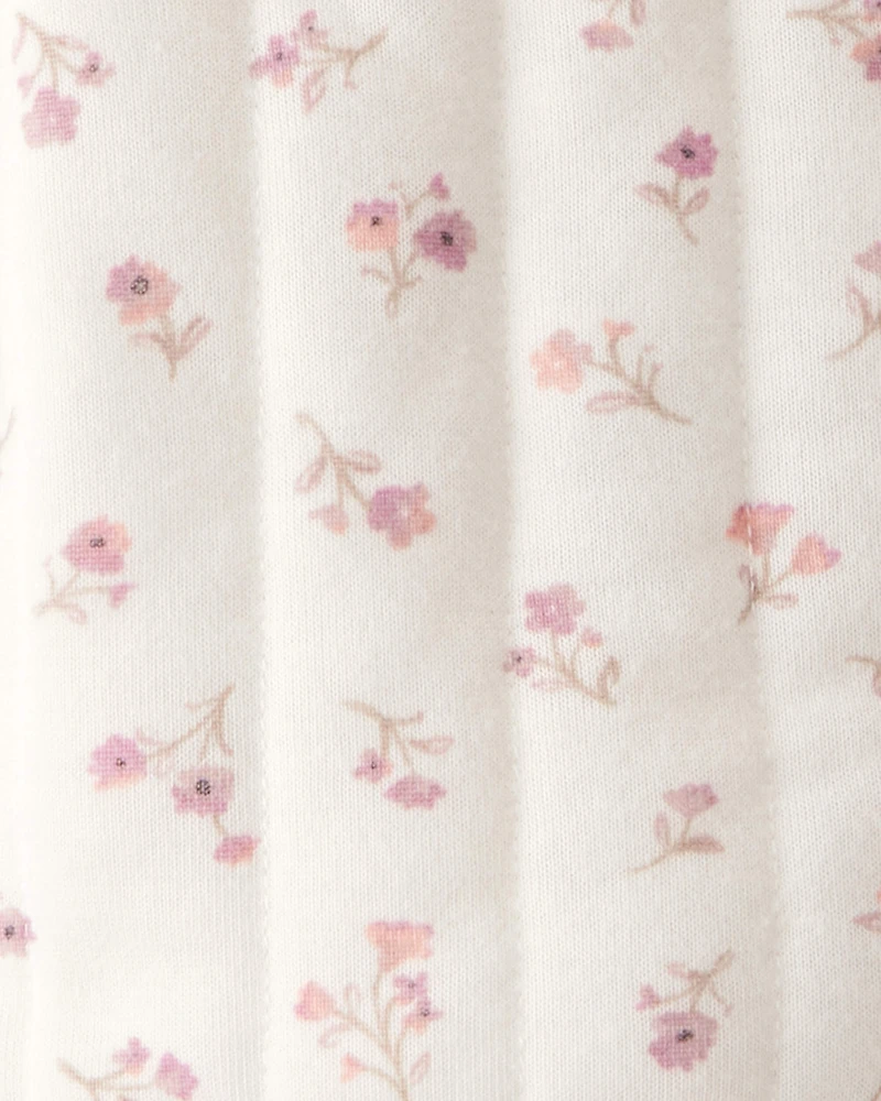 Baby Girl Floral Quilted Sweater - Cream