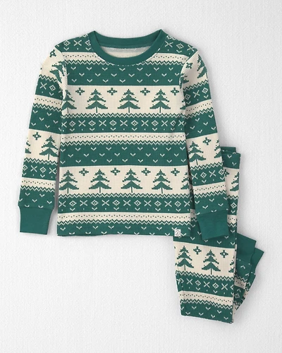 Toddler 2-Piece Fair Isle Waffle Knit Pyjamas Made with Organic Cotton