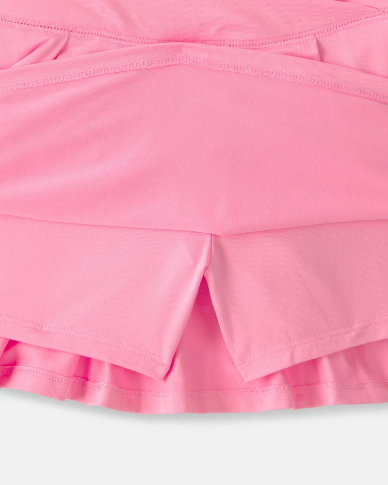 Girls Pleated Active Skort - Pink