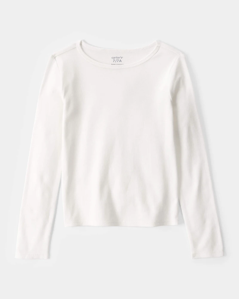 Girls 2-Piece Long-Sleeve Tee & Plaid Dress Set