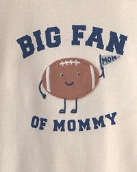 Baby Boy 2-Piece 'Big Fan Of Mommy' Football Long-Sleeve Bodysuit & Pant Set - Red/Cream