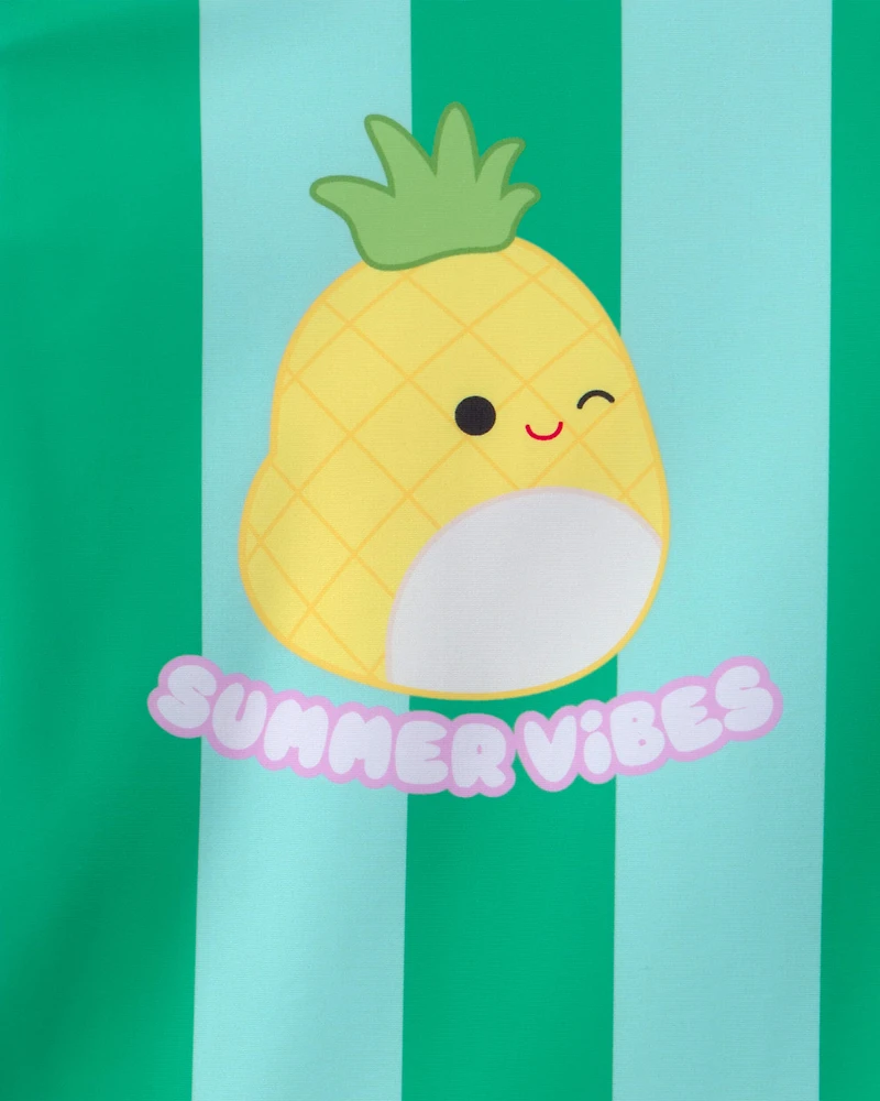 Girls 'Summer Vibes' Squishmallow 1-Piece Swimsuit - Green/Blue
