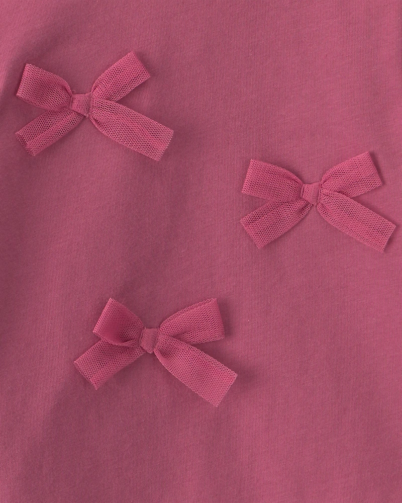 Baby Girl 2-Piece Bow Long-Sleeve Bodysuit & Pant Set - Pink