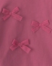 Baby Girl 2-Piece Bow Long-Sleeve Bodysuit & Pant Set - Pink