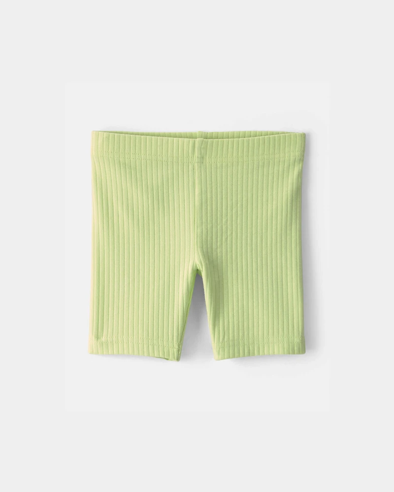 Toddler Girl Ribbed Bike Shorts - Green