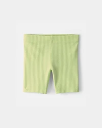 Toddler Girl Ribbed Bike Shorts - Green
