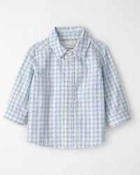 Baby Boy Gingham Button-Front Shirt Made with Organic Cotton