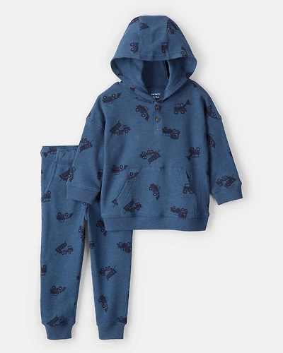 Toddler Boy 2-Piece Truck Print Hoodie and Joggers Set
