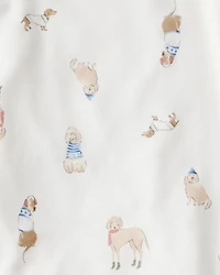Toddler Dog Loose Fit 2-Piece Pyjamas - White