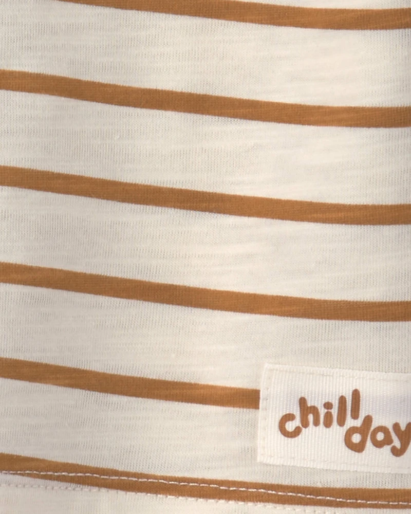 Baby Boy 2-Piece Striped Short-Sleeve Top & Pant Set - Cream/Brown