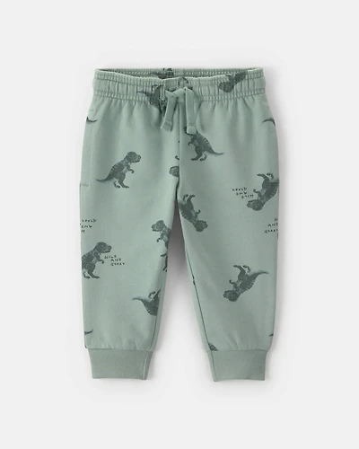 Baby Boy Dinosaur French Terry Jogger - Green