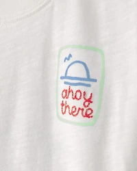 Toddler 'Ahoy There' Graphic Tee - White