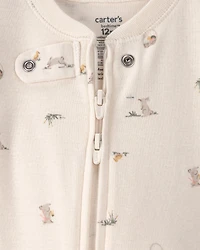 Baby Easter Bunny 100% Cotton Snug Fit 1-Piece Pajama Set - Cream