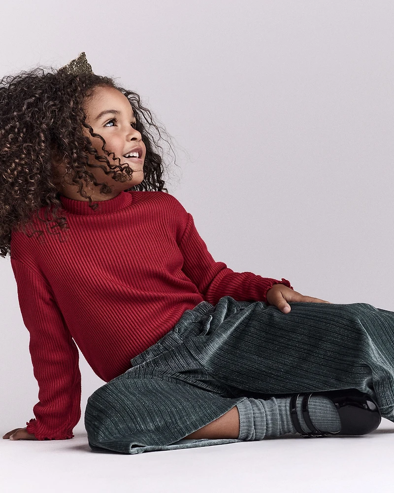 Toddler Girl Mock Neck Long-Sleeve Top - Red