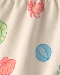 Toddler Girl Beach French Terry Shorts - Cream