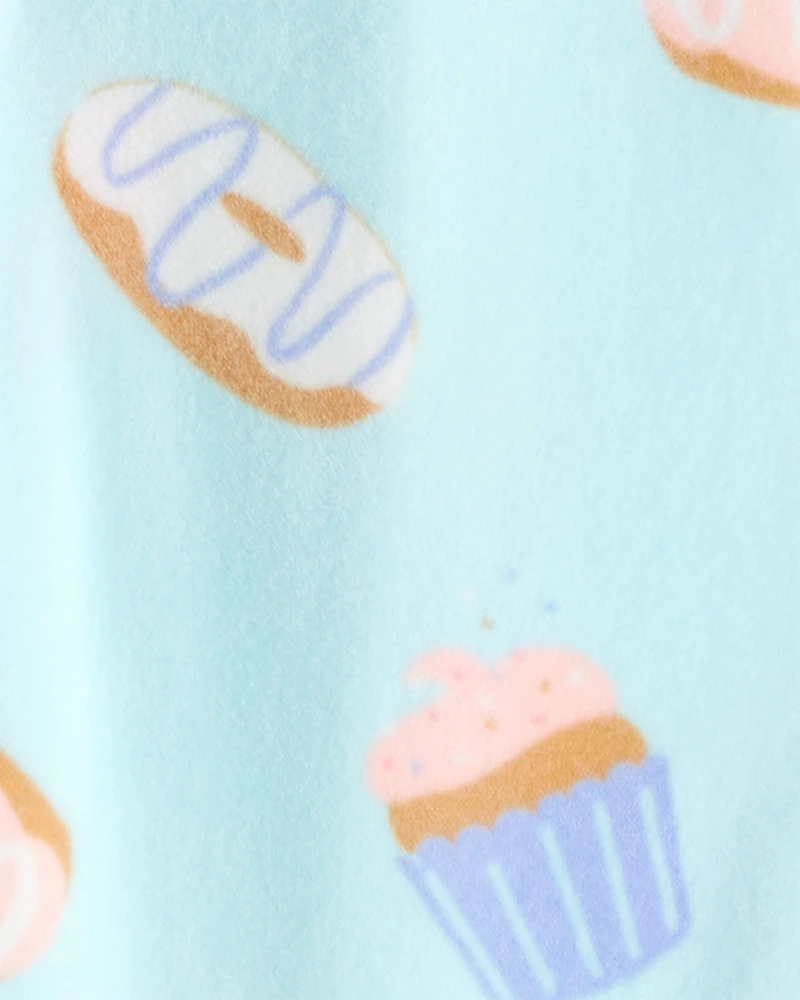 Toddler Girl Donuts DreamPlush Long-Sleeve Snug Fit 1-Piece Pyjamas - Blue