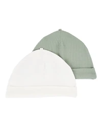 Baby 2-Pack PurelySoft Caps - Green/White