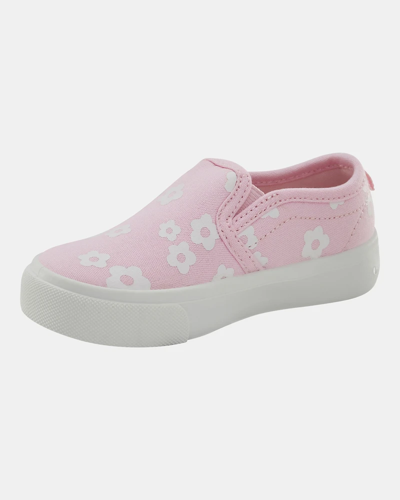 Toddler Slip-On Floral Sneakers - Pink