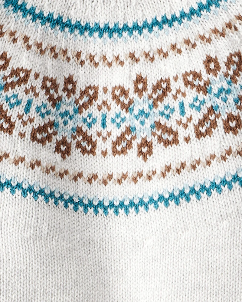 Baby Boy 2-Piece Fair Isle Sweater & Pant Set - Grey/Blue