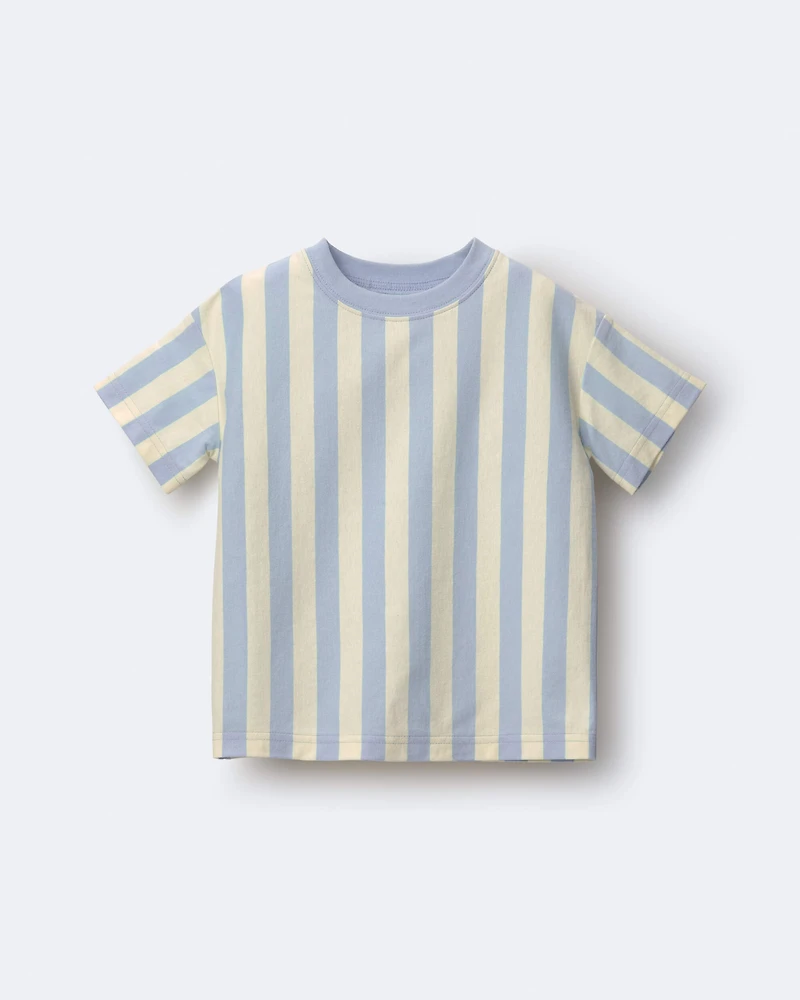Toddler Boy Relaxed Tee Stripes - Blue/Yellow