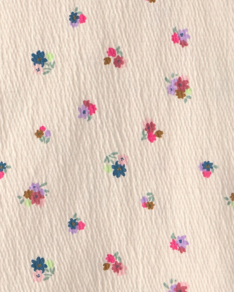 Girls Floral Short-Sleeve Top - Cream
