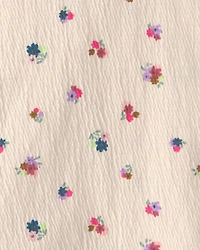 Girls Floral Short-Sleeve Top - Cream