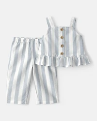Baby Girl 2-Piece Sleeveless Tee & Pant Set