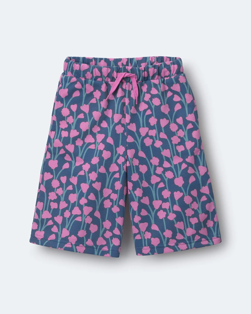 Toddler Girl Wide-Leg Pants Wildflowers - Slate Blue/Purple